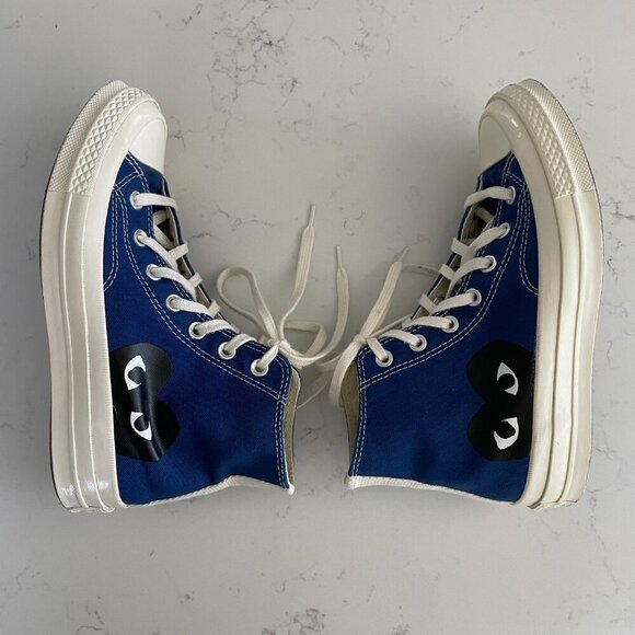 Converse All Star PLAY Comme des Garcons Hi Top Lace Up Sneakers Blue Sz 7W/5M - Picture 5 of 14
